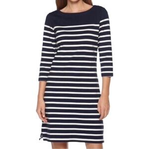 LL Bean Purple and Turquoise Striped 100% Cotton Mariner Dress